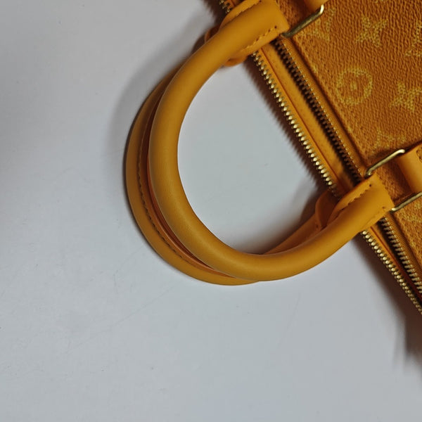 Coated Canvas Top Handle Bag 45 Yellow