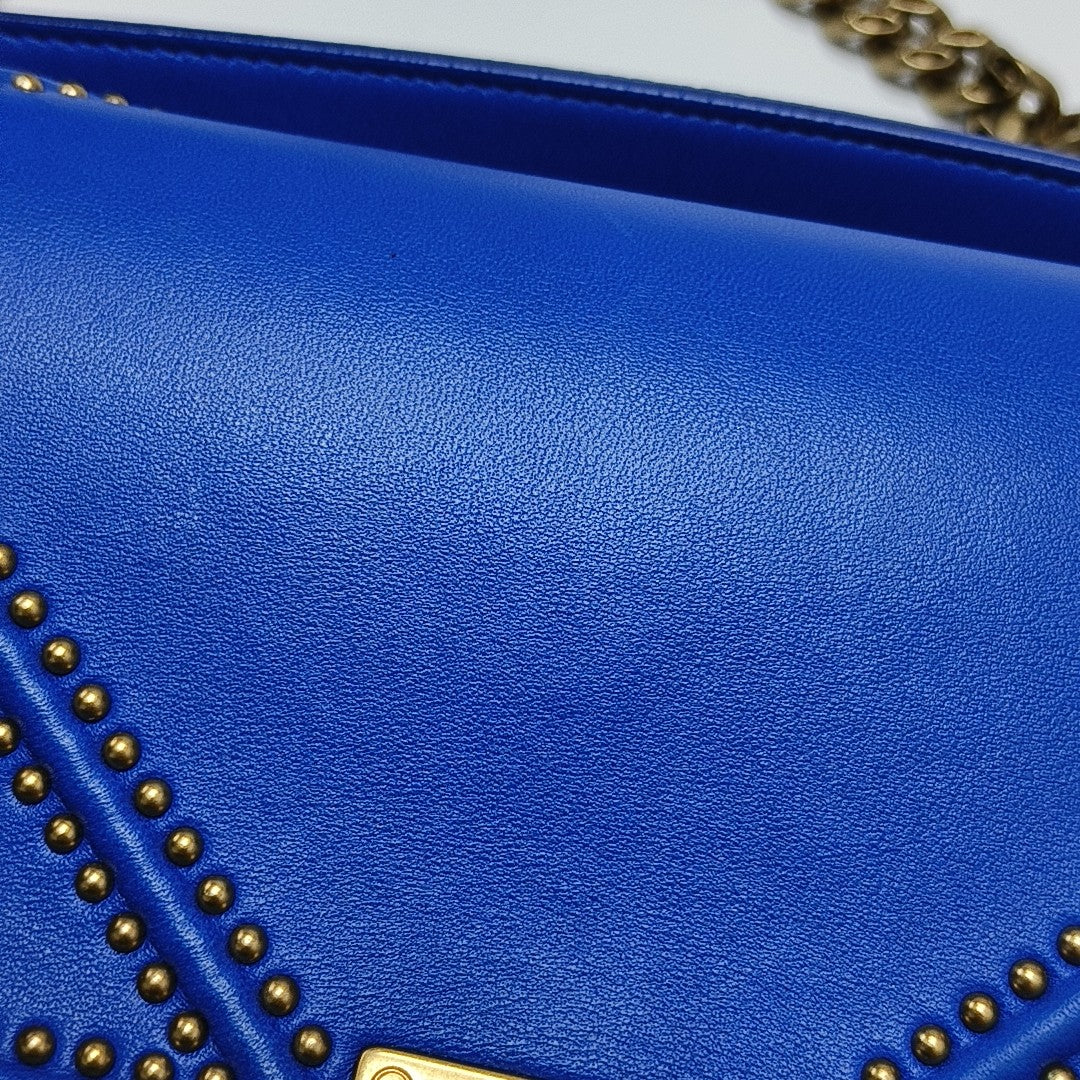 Diorama Small Cannage Calfskin Blue