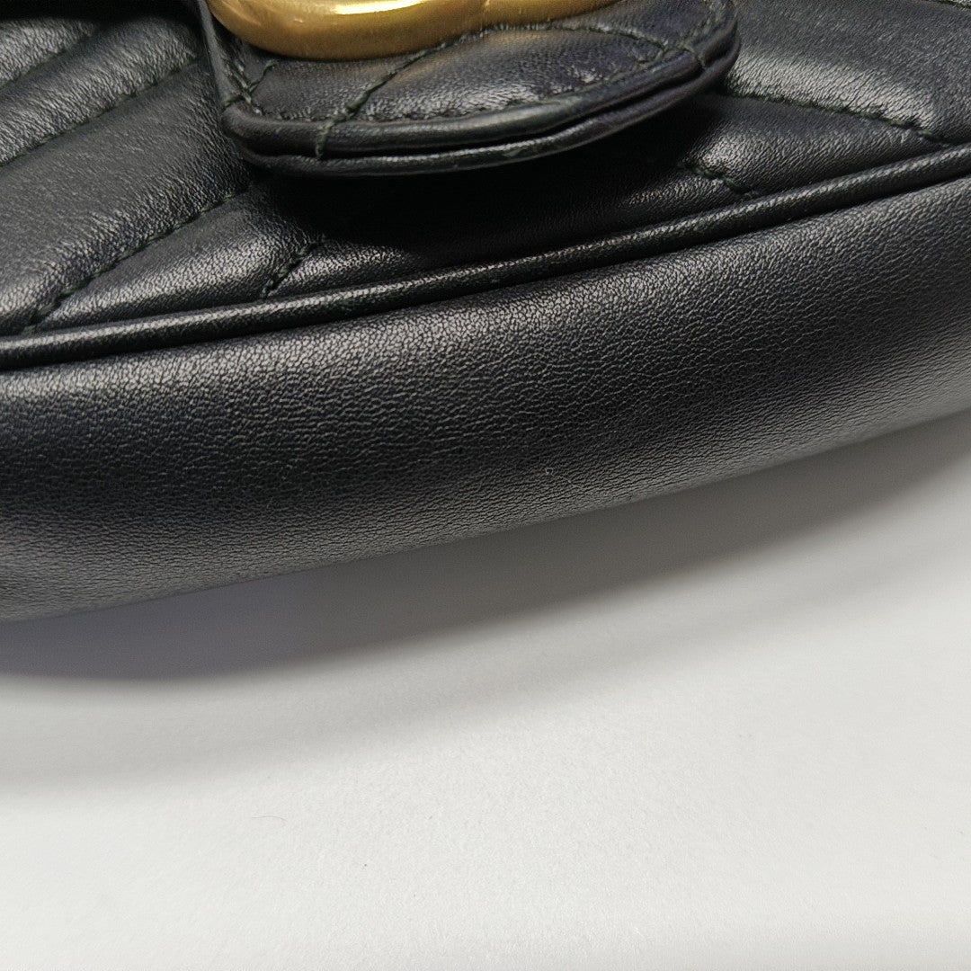 GG Marmont Mini Quilted Calfskin Black