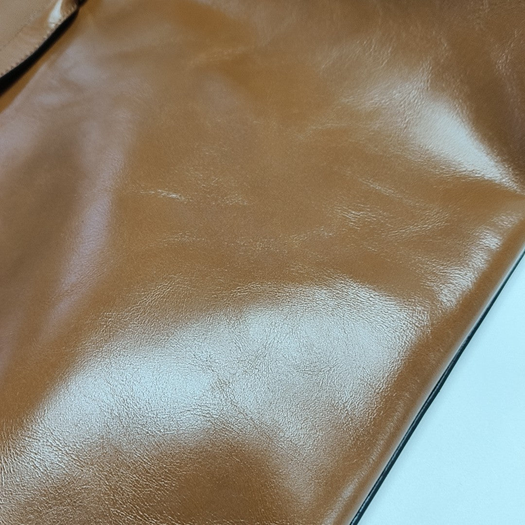 Calfskin Shoulder Bag Brown