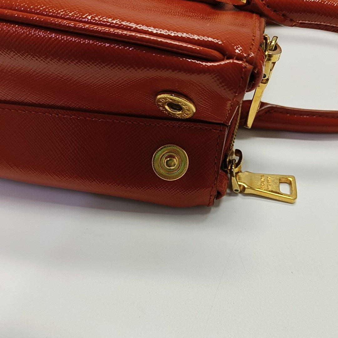 Galleria Small Saffiano Calfskin Orange