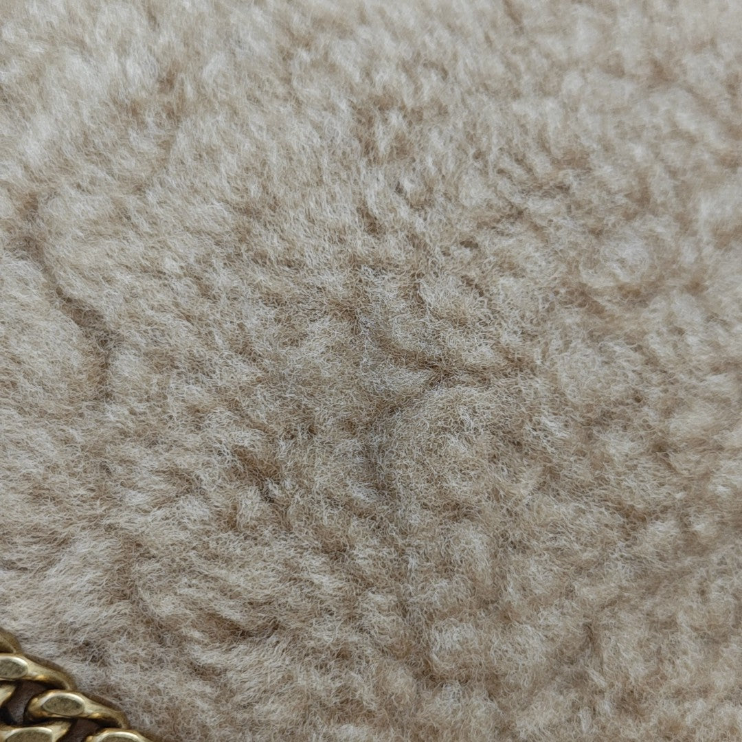 Sheepskin Top Handle Bag Brown