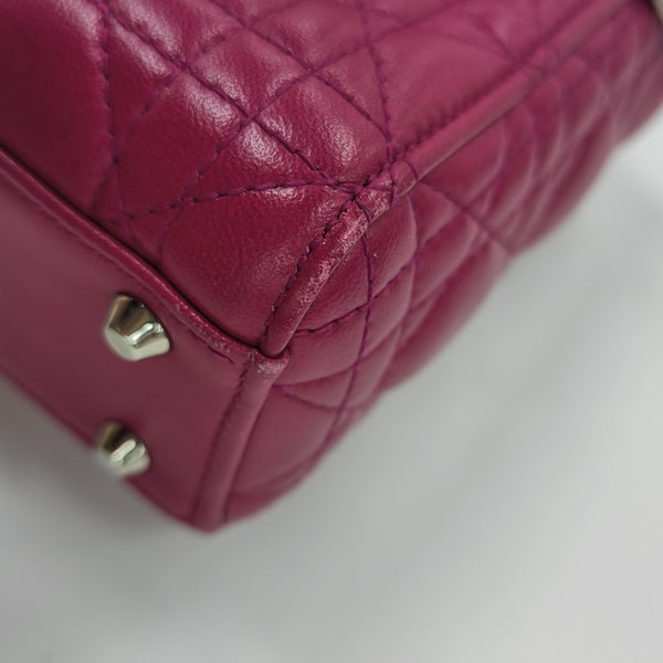 Lady Dior Mini Cannage Lambskin Red