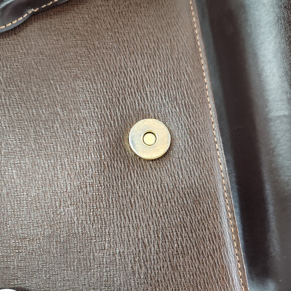 Calfskin Top Handle Bag Brown