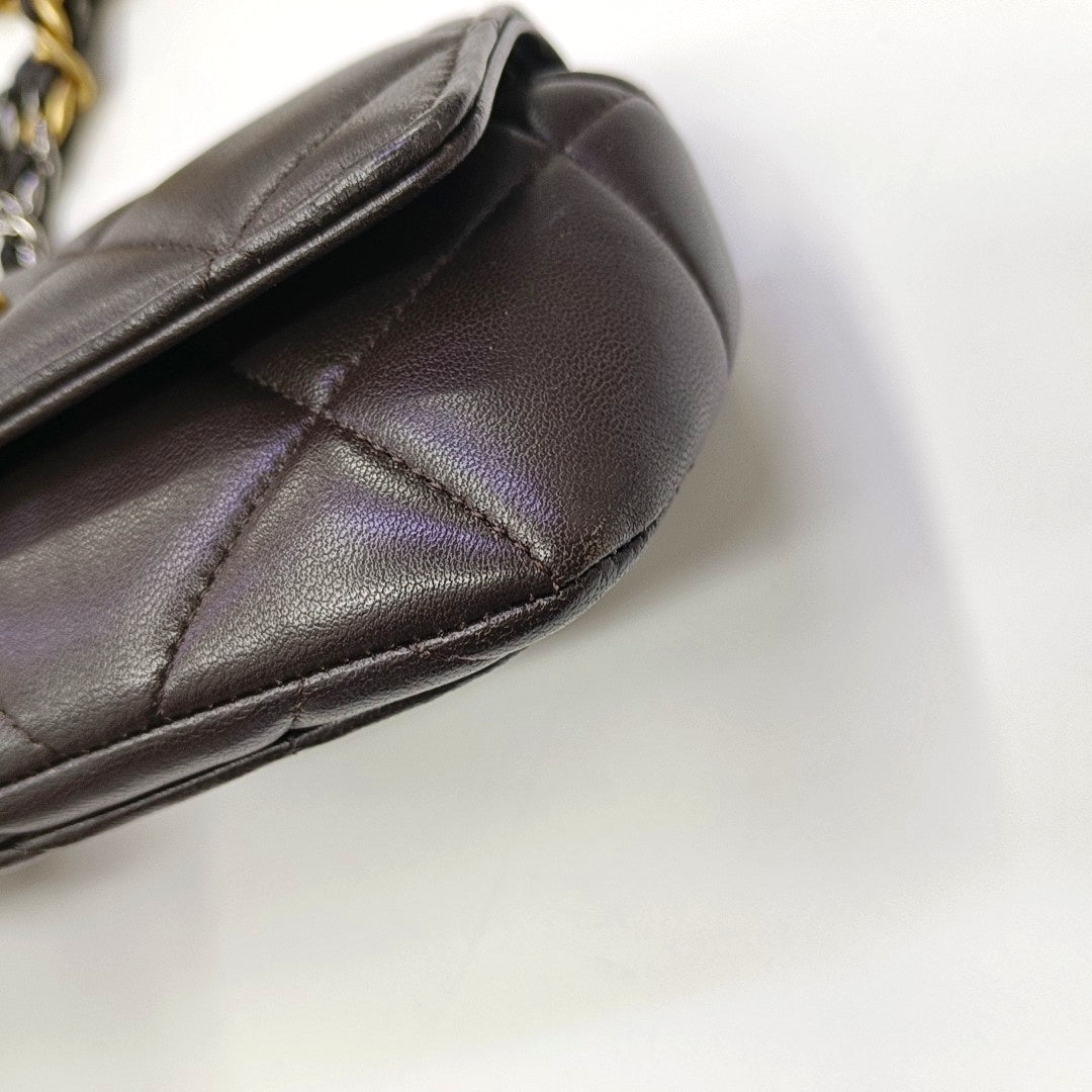CHANEL 19 Quilted Lambskin Brown