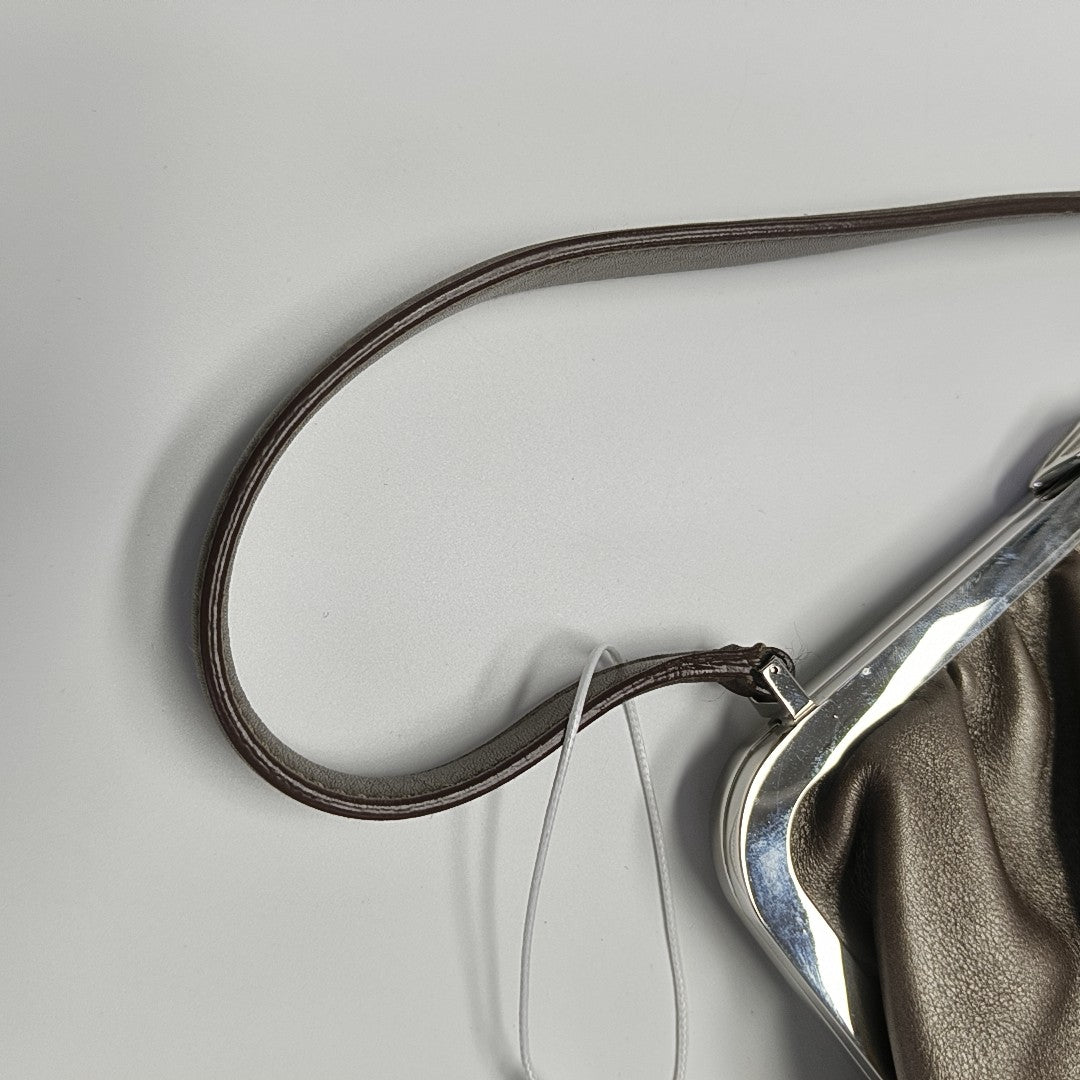 Calfskin Top Handle Bag Gray