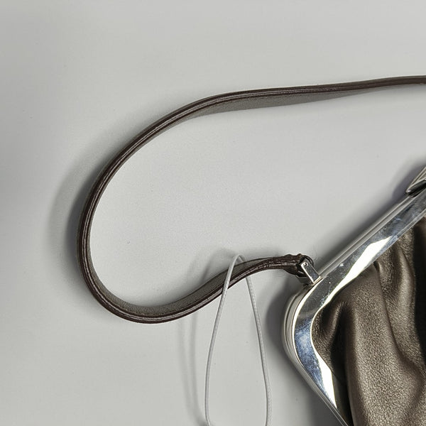 Calfskin Top Handle Bag Gray