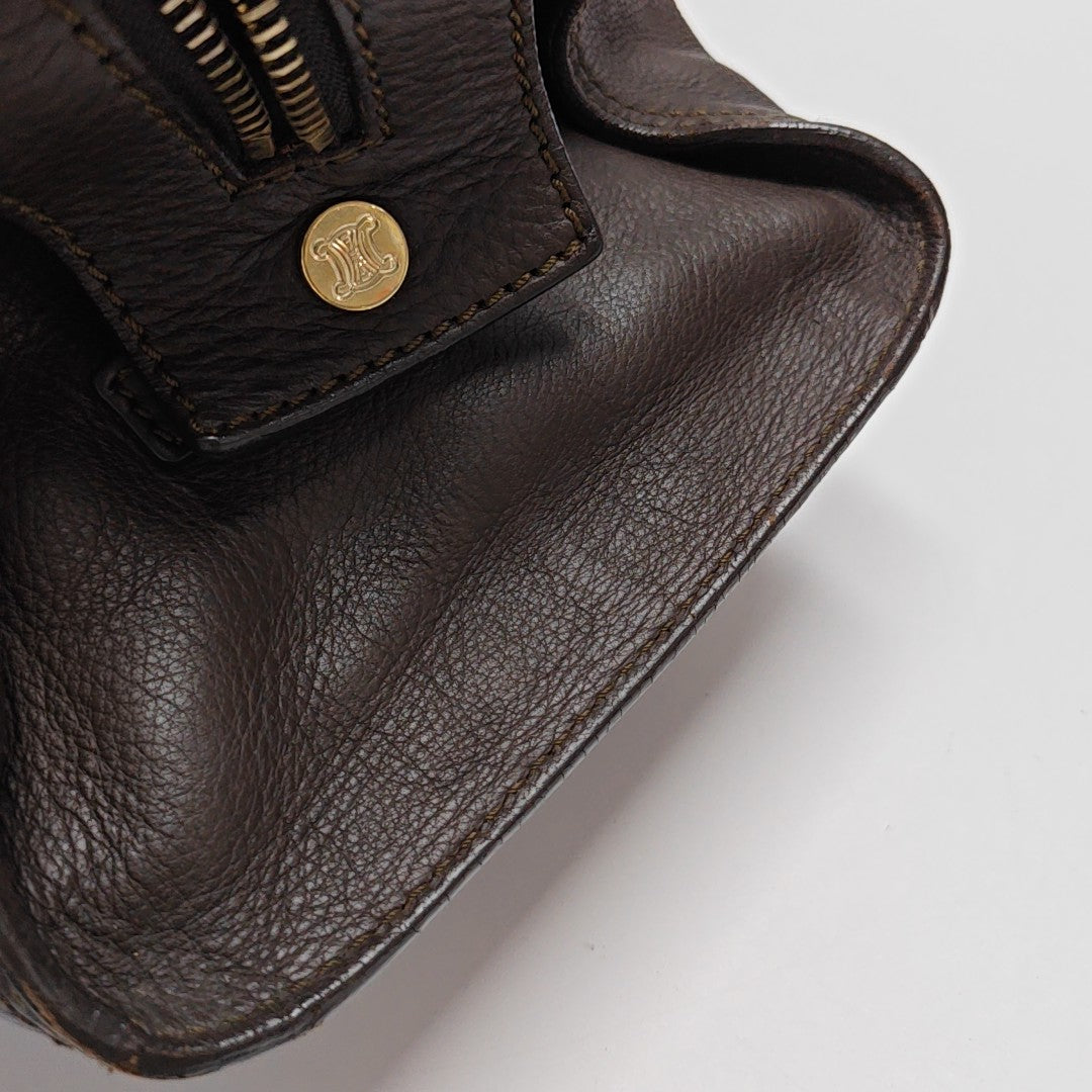Calfskin Top Handle Bag Brown
