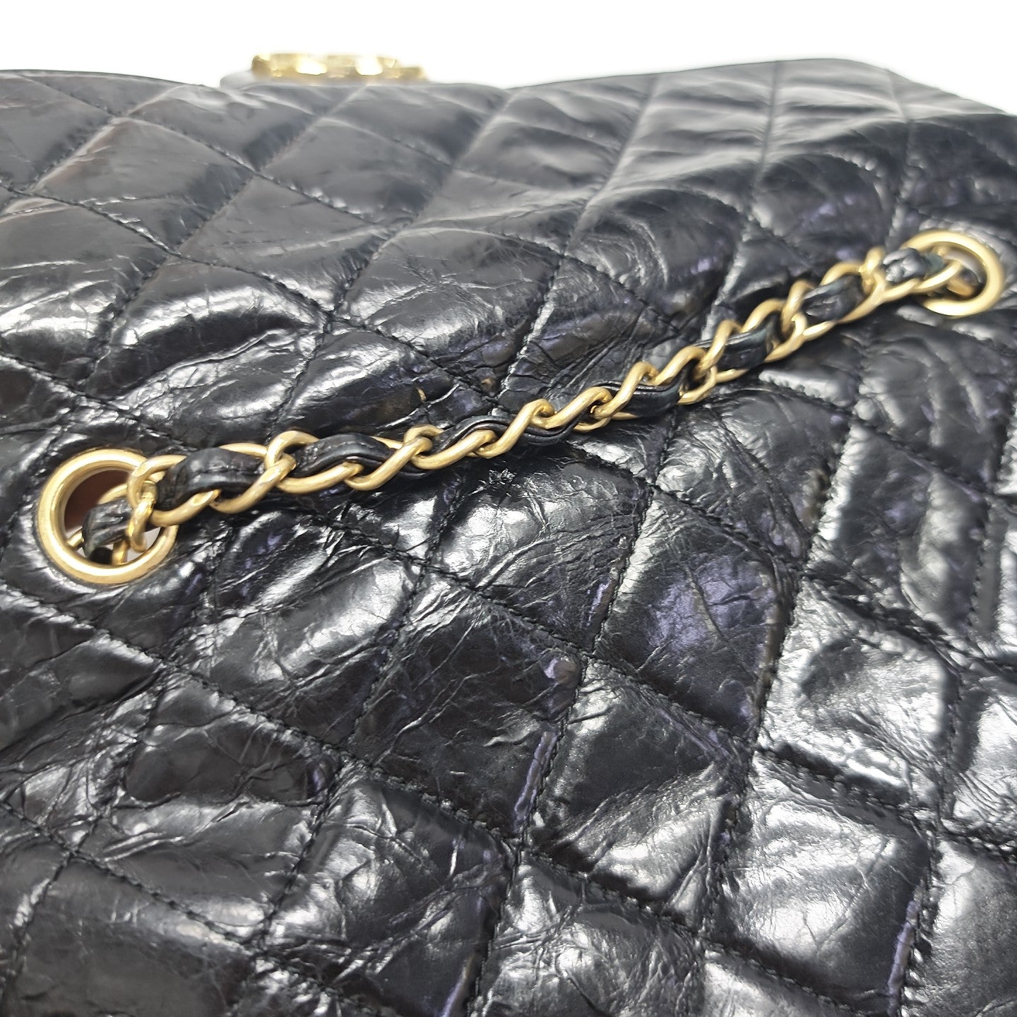 Quilted Calfskin Shoulder Bag Black