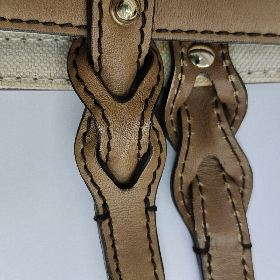 Monogram Canvas Tote Bag Brown