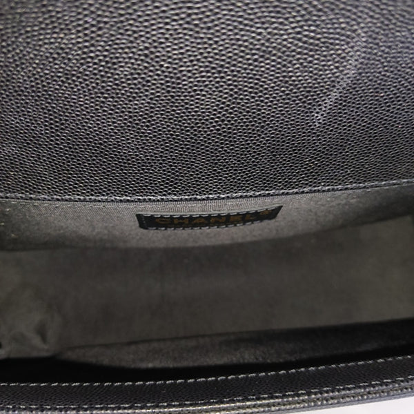BOY CHANEL Medium Quilted Grained Calfskin Black