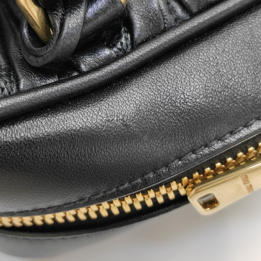 Arcadie Matelassé Quilted Lambskin Black