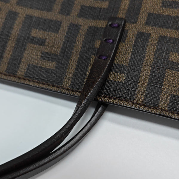 Coated Canvas Tote Bag Brown