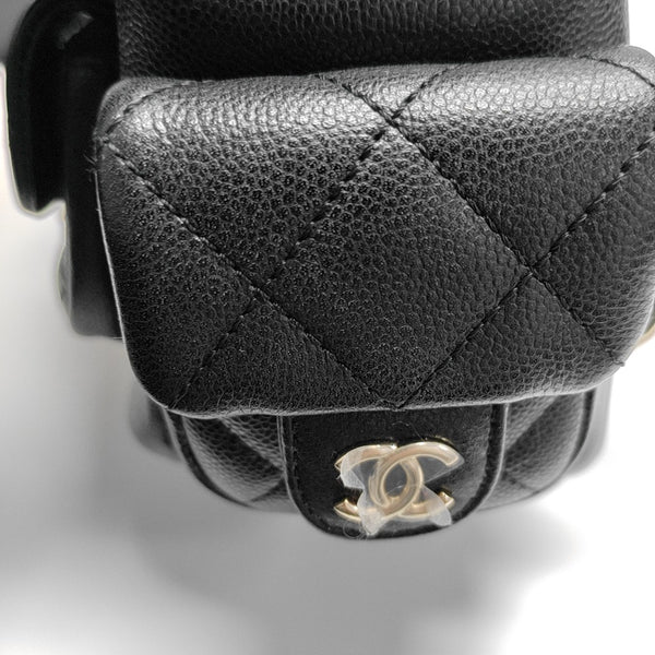 Small Quilted Grained Calfskin Black