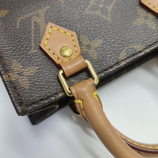 SAC PLAT Mini Monogram Coated Canvas Brown