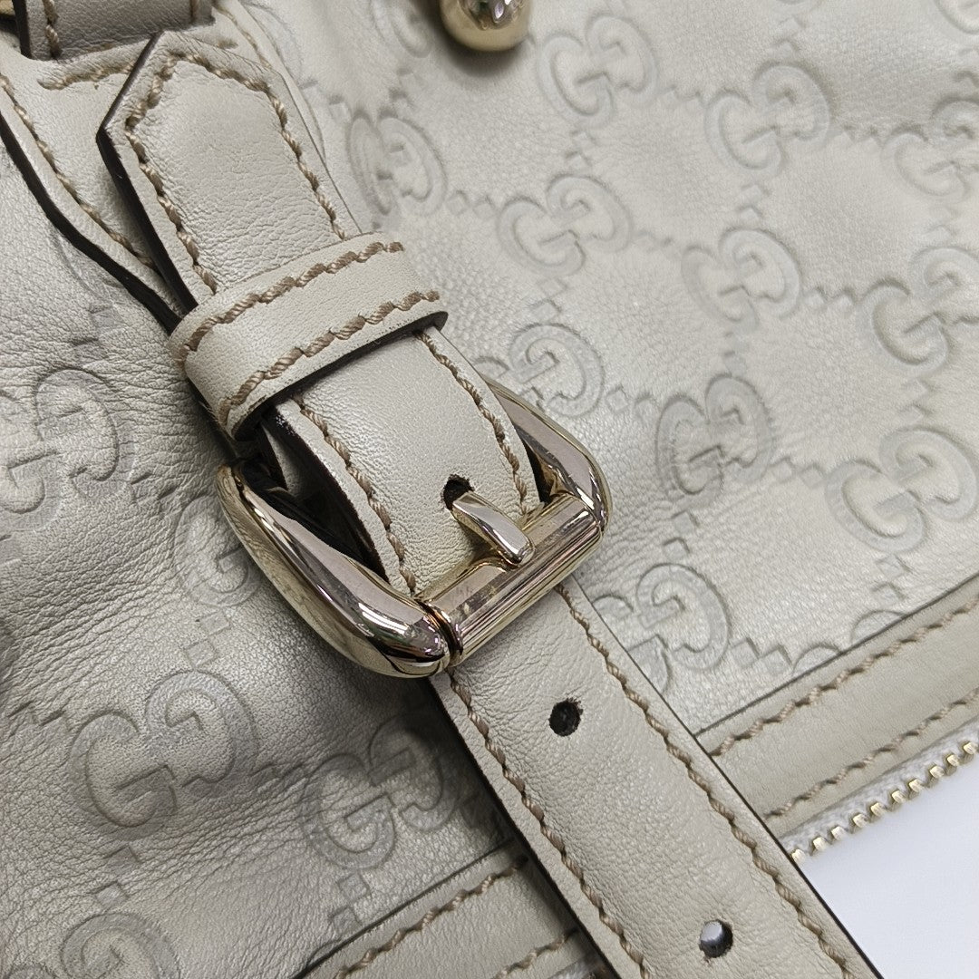 Monogram Calfskin Top Handle Bag White