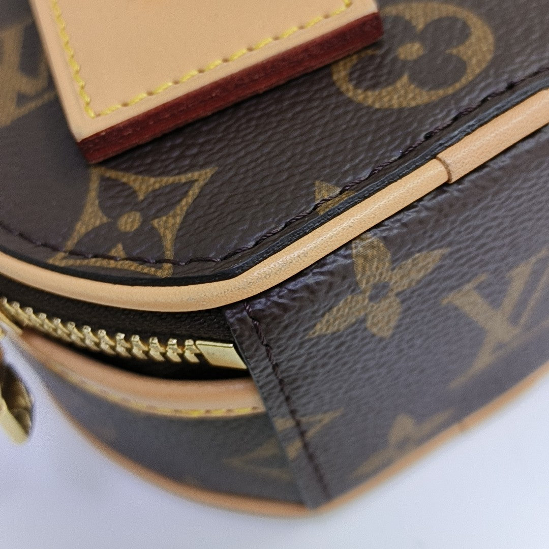 BOITE CHAPEAU Mini Monogram Coated Canvas Brown