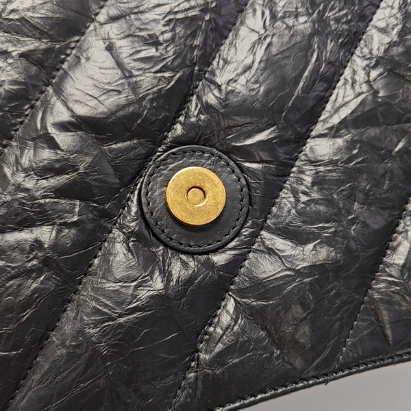 Crush Medium Quilted Calfskin Black