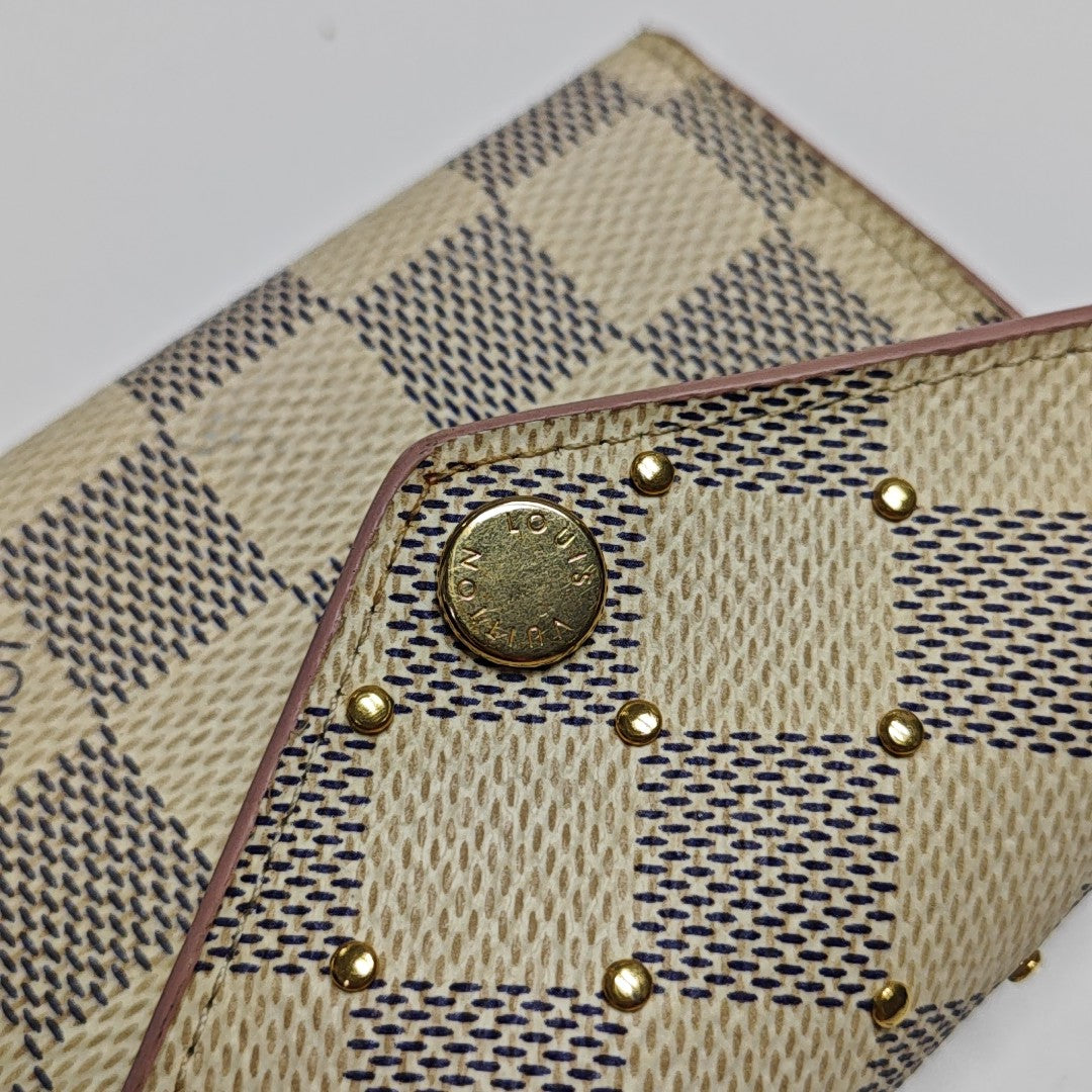ZOE Damier Azur Coated Canvas White Wallet