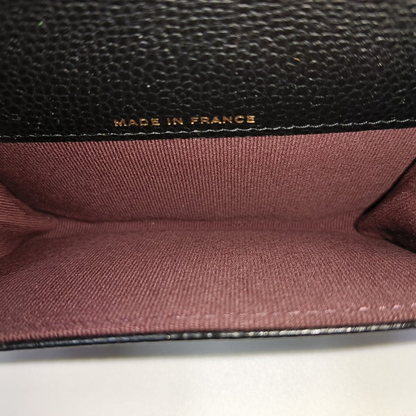 CLASSIC FLAP Quilted Grained Calfskin Black Wallet