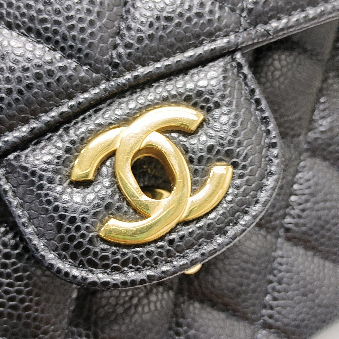 CLASSIC FLAP Small Quilted Grained Calfskin Black