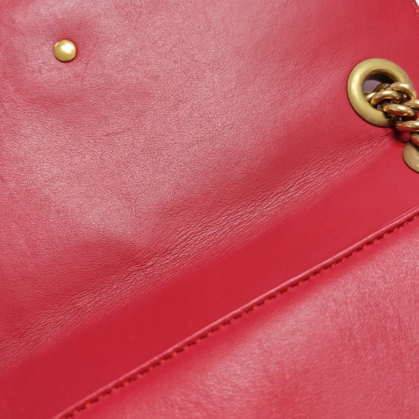 GG Marmont Medium Quilted Calfskin Red