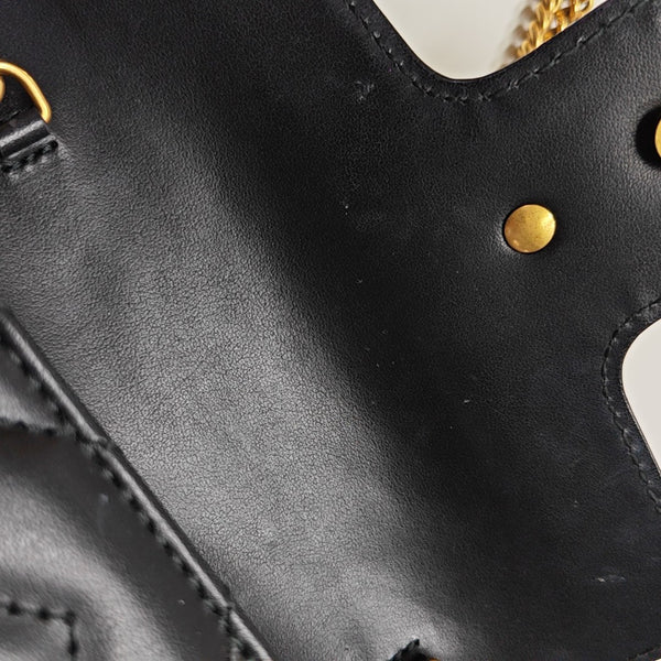 GG Marmont Mini Quilted Calfskin Black