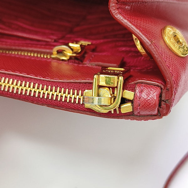 Galleria Large Saffiano Calfskin Red