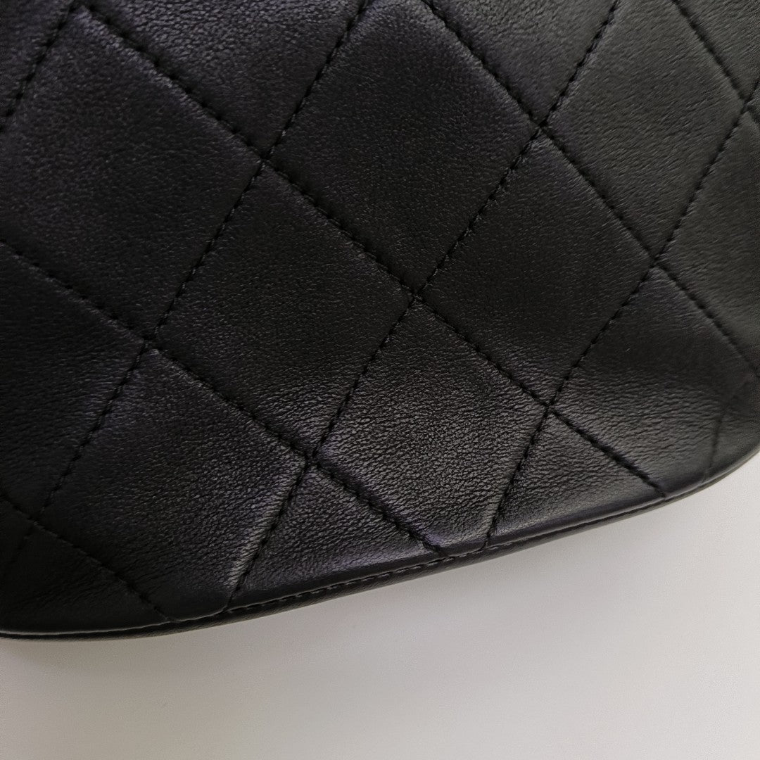 Quilted Calfskin Shoulder Bag Small Black