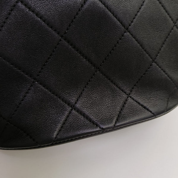Quilted Calfskin Shoulder Bag Small Black