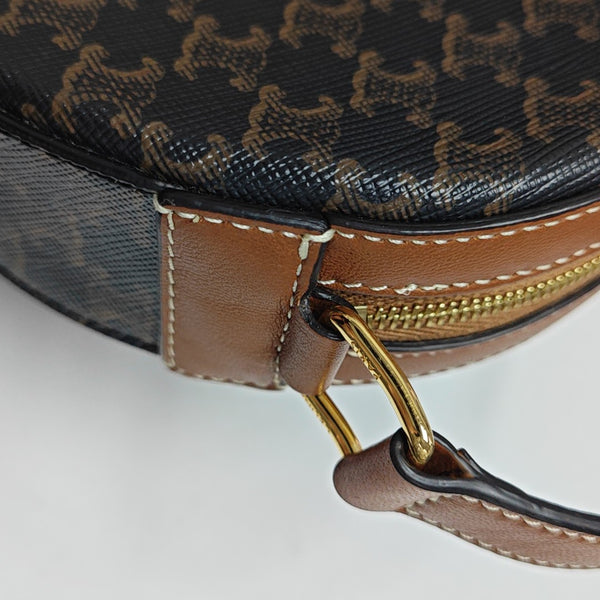Coated Canvas Shoulder Bag Brown