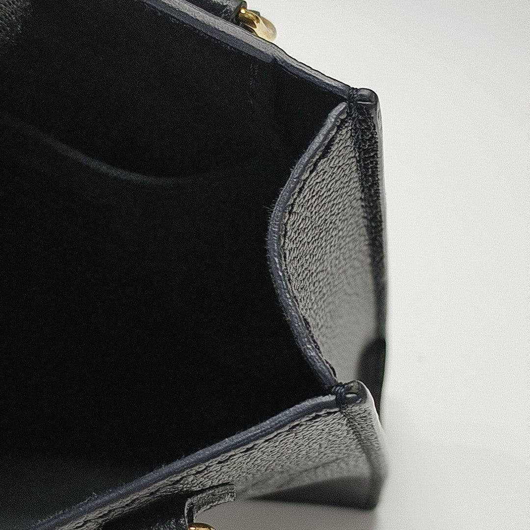 SAC PLAT Mini Calfskin Black