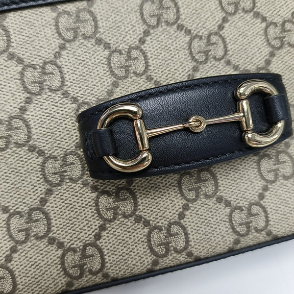Horsebit 1955 Small Monogram Coated Canvas Beige