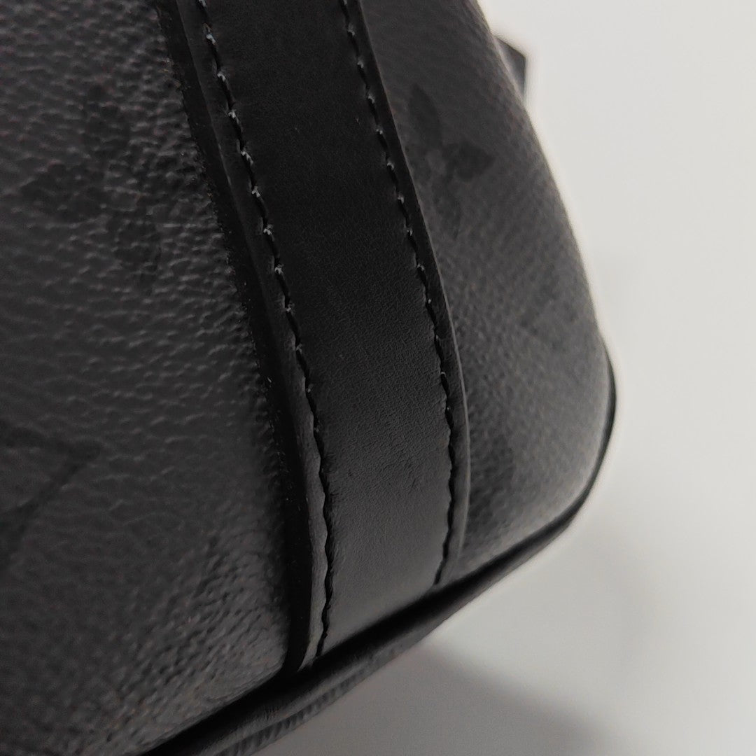 KEEPALL 25 Monogram Coated Canvas Black