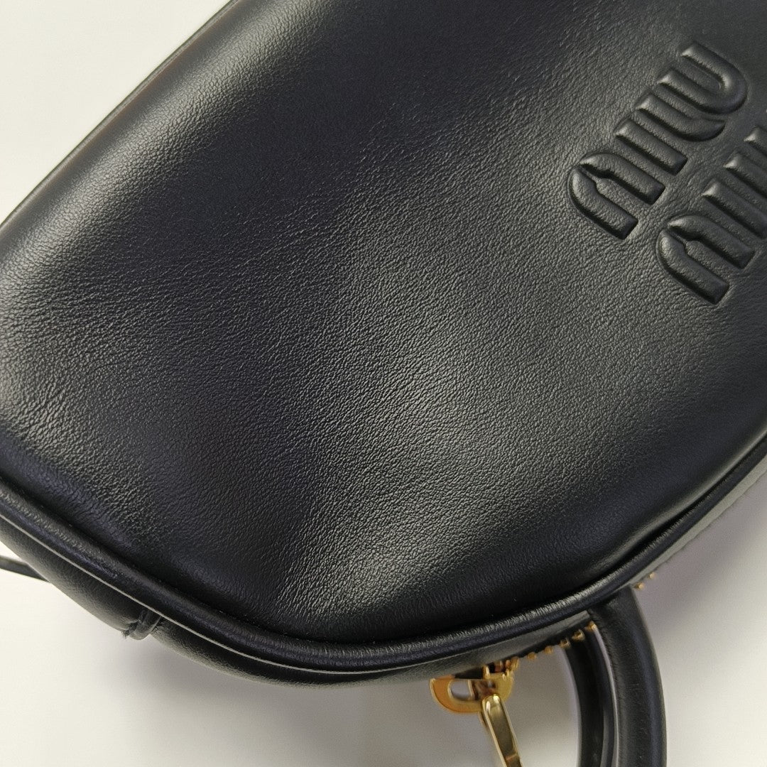 Calfskin Top Handle Bag Black