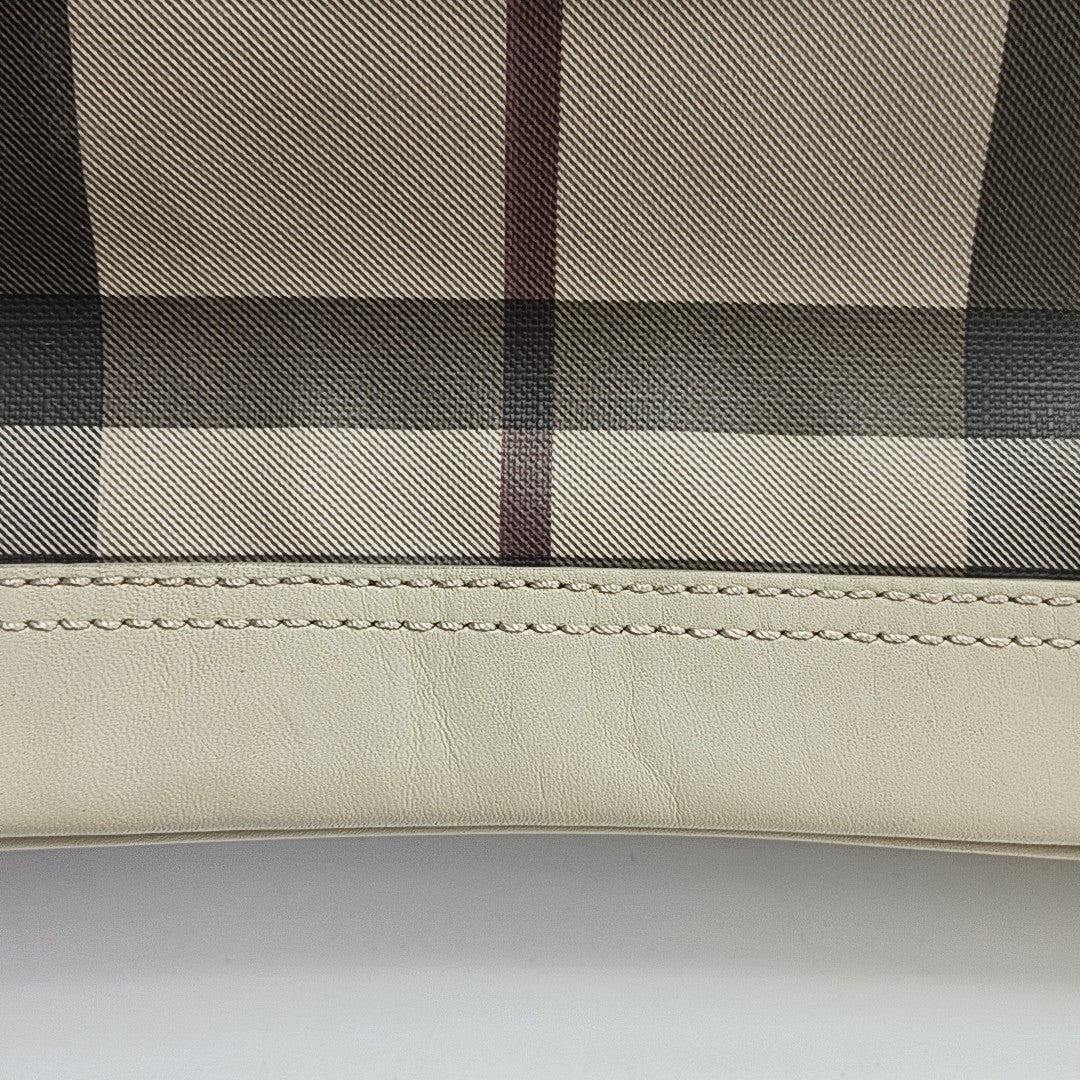 Coated Canvas Top Handle Bag Gray