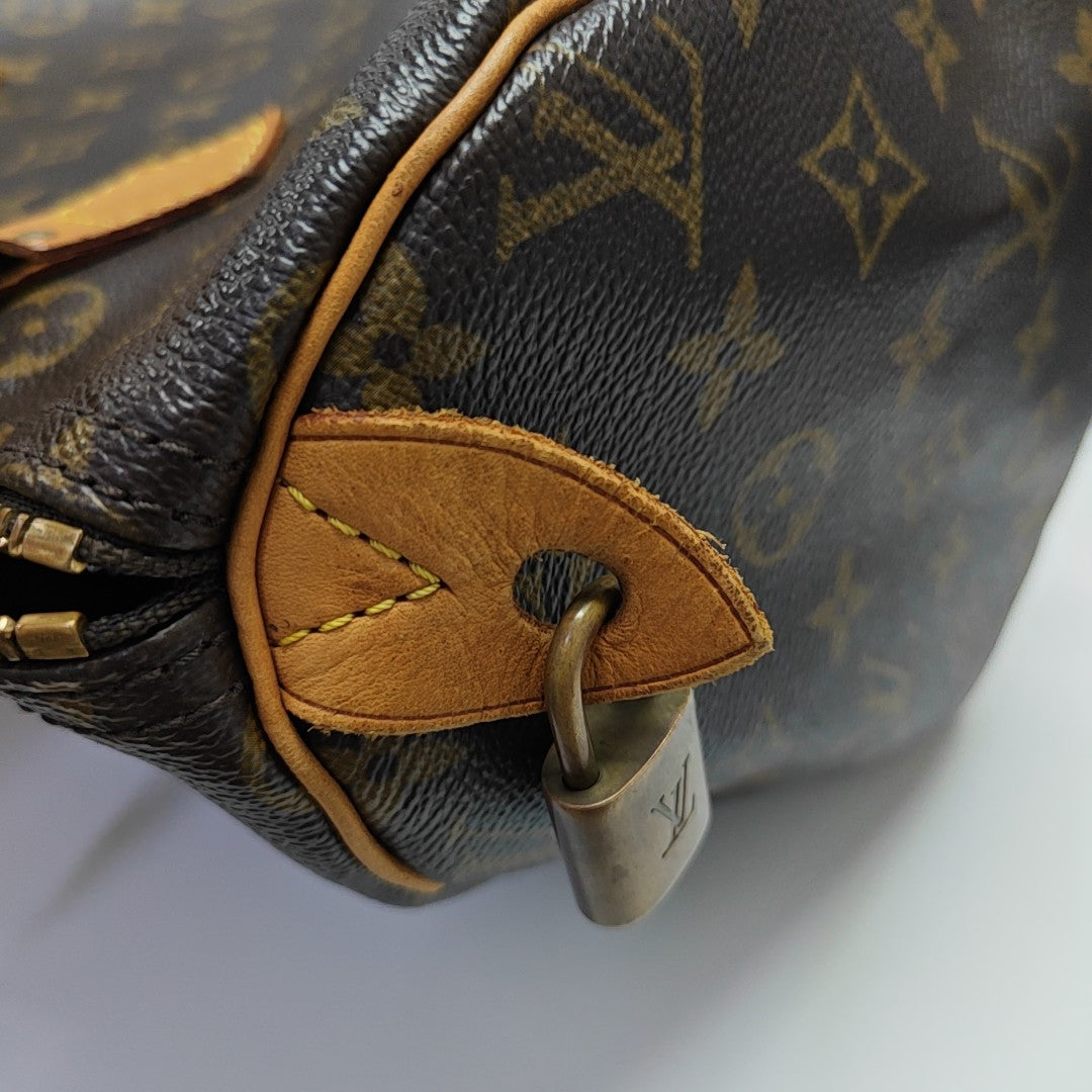 SPEEDY 30 Monogram Coated Canvas Brown