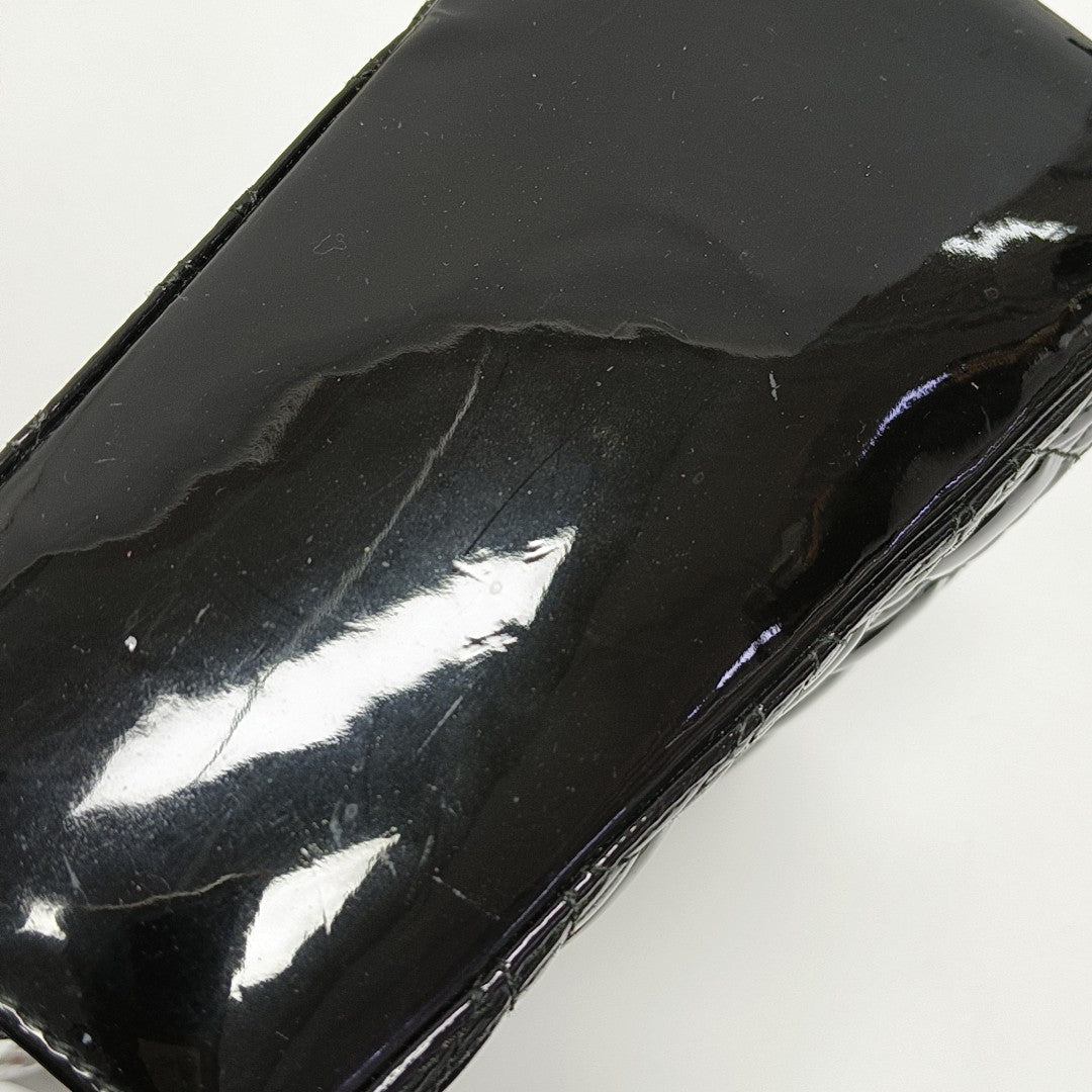 Lady Dior Medium Cannage Patent Leather Black