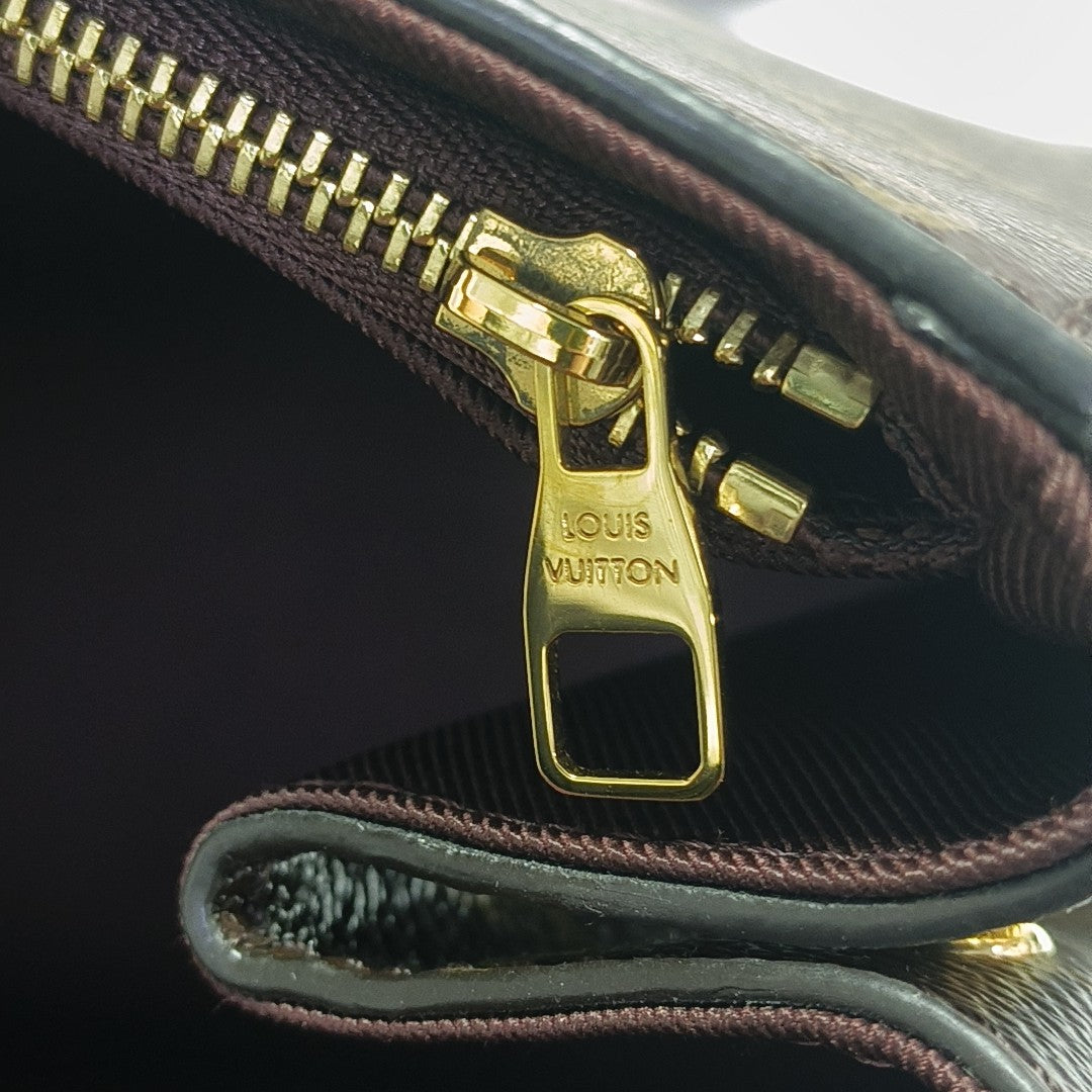CLUNY MM Monogram Coated Canvas Brown