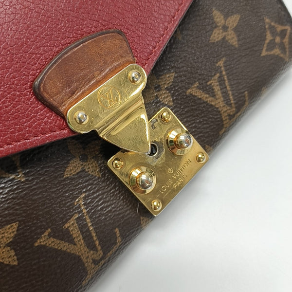 PALLAS Monogram Calfskin Red Wallet