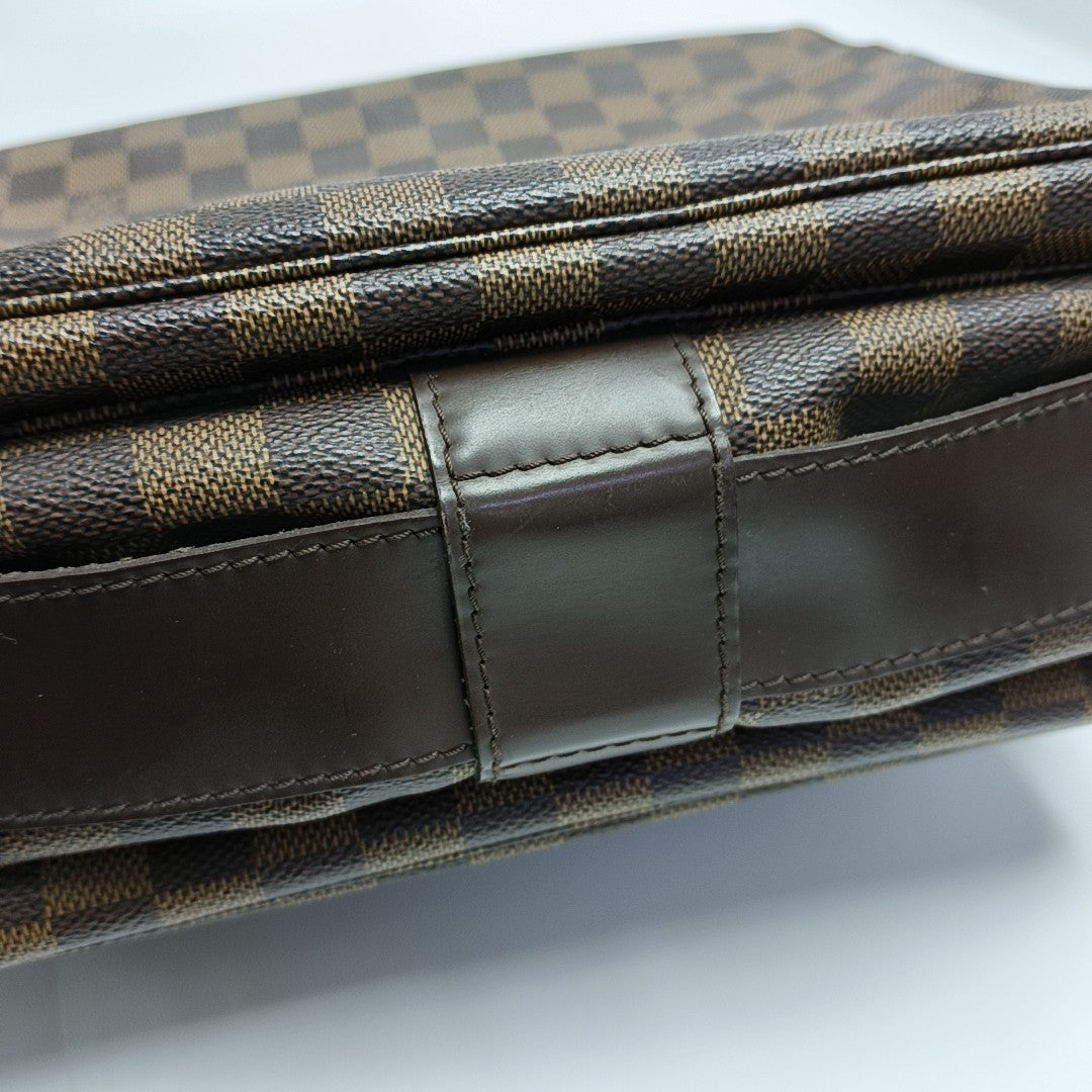 NAVIGLIO Damier Ebene Coated Canvas Brown