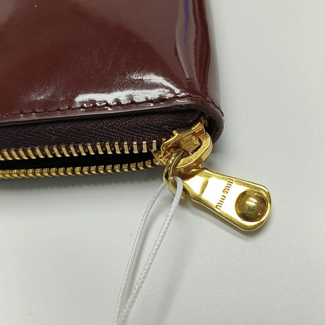 Patent Leather Wallet Red