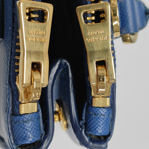 Galleria Super Mini Saffiano Calfskin Blue