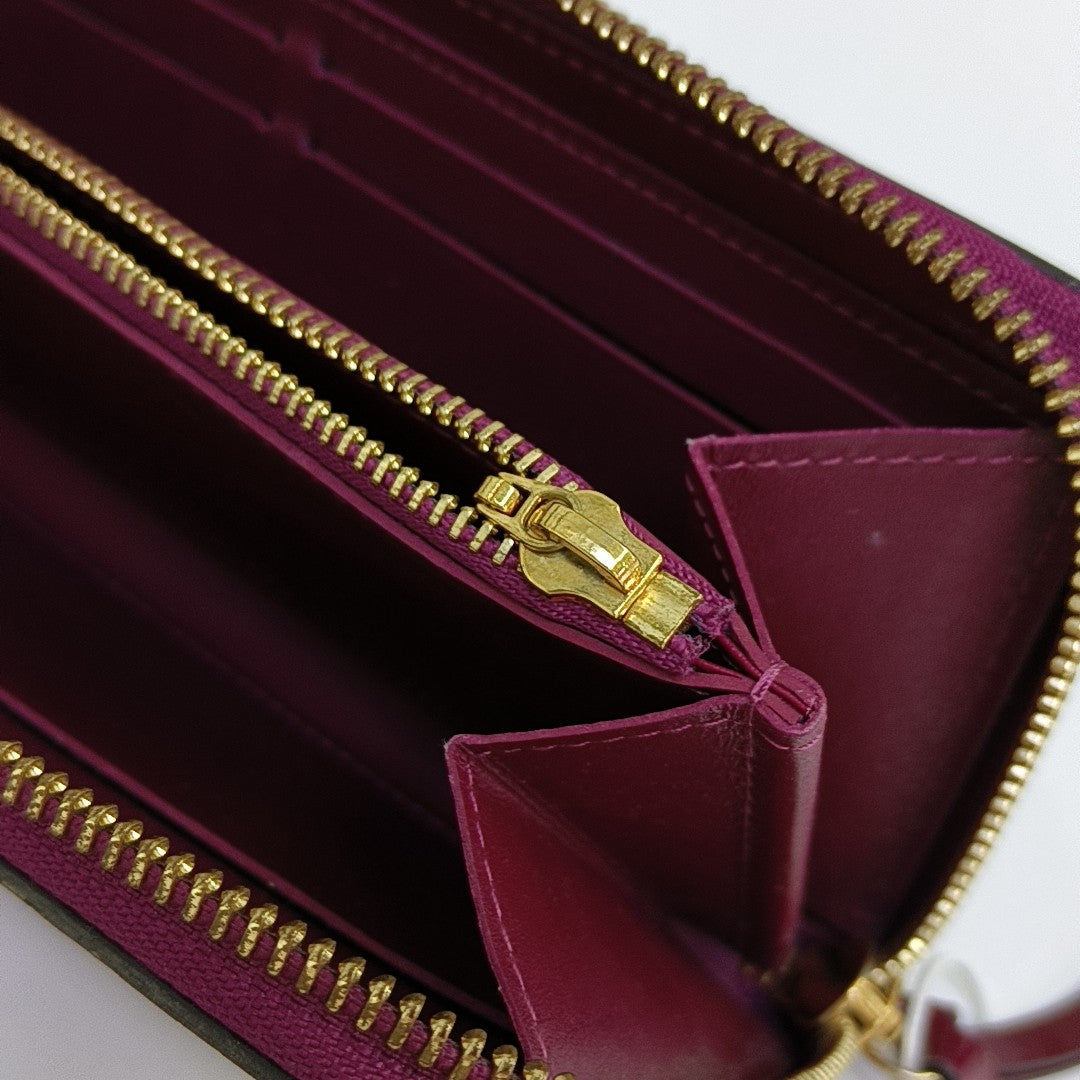 CLÉMENCE Monogram Patent Leather Purple Wallet