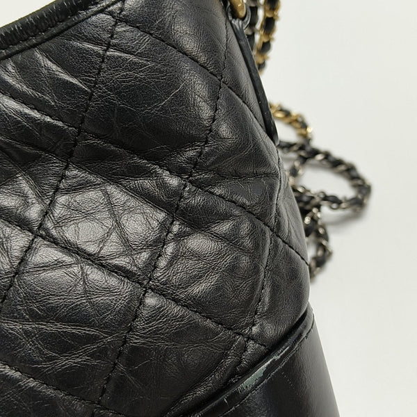 GABRIELLE Small Quilted Calfskin Black