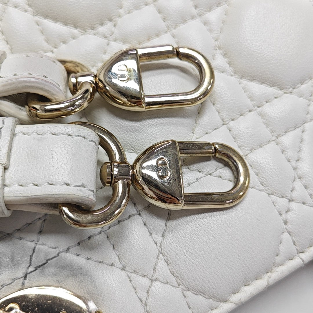 Lady Dior Small Cannage Lambskin White