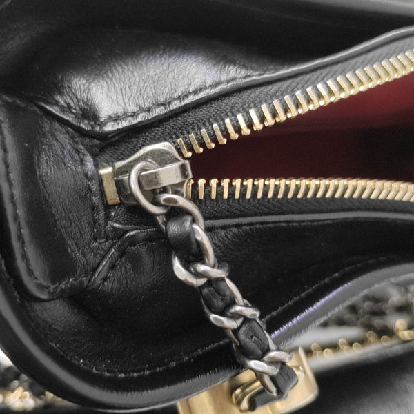 GABRIELLE Small Quilted Calfskin Black