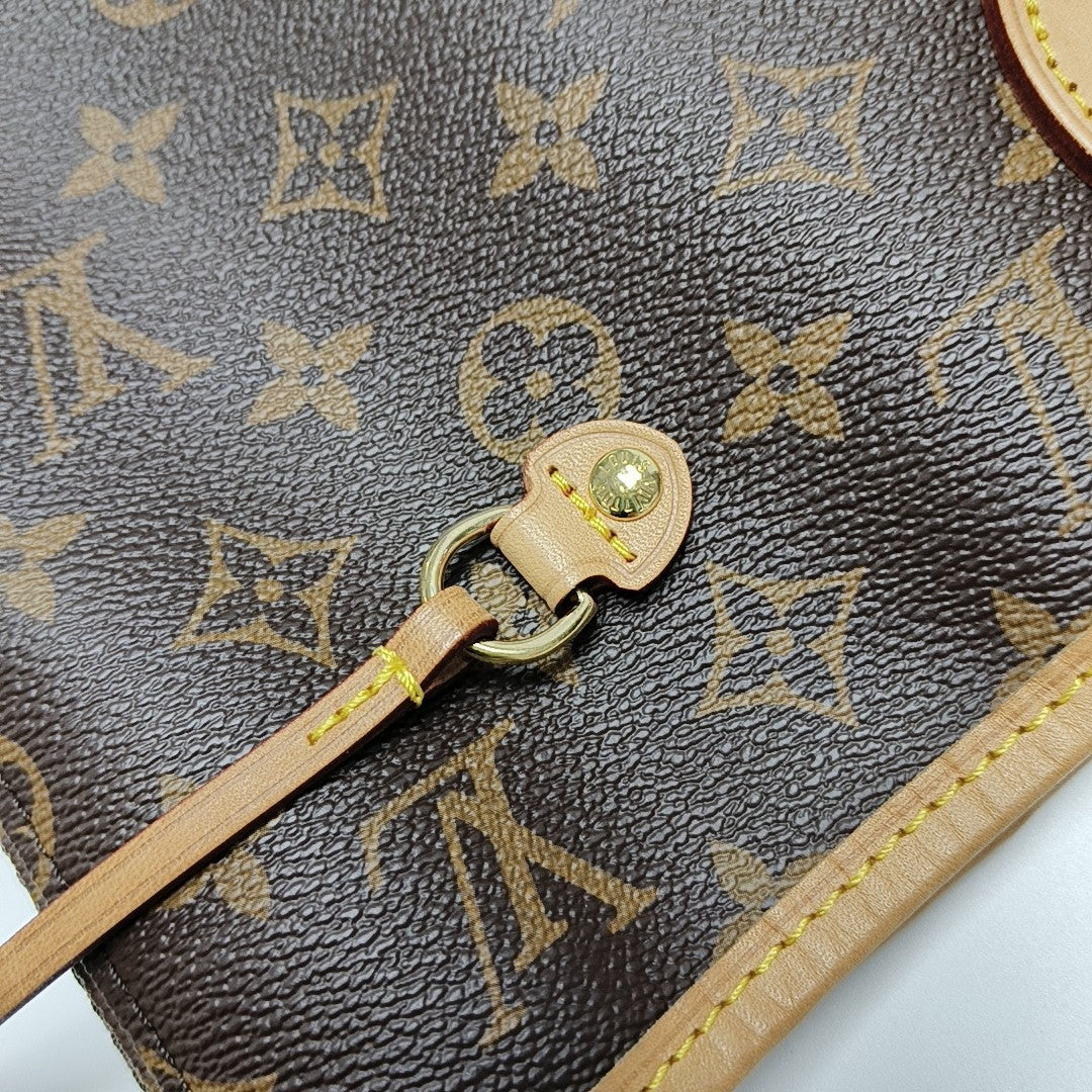 NEVERFULL MM Monogram Coated Canvas Brown