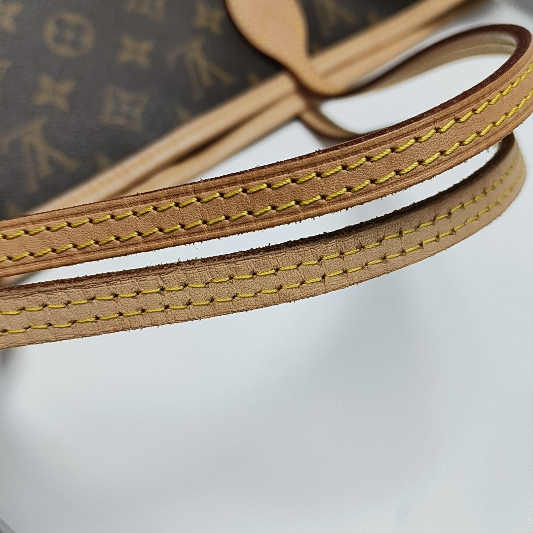 NEVERFULL MM Monogram Coated Canvas Brown