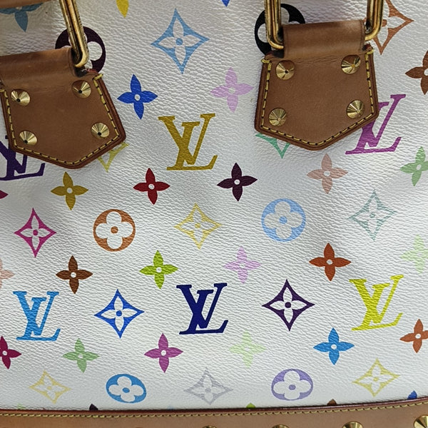LV × TM Alma Pequeño Monogram Lona Revestida Blanca